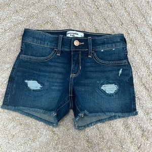 Abercrombie kids mod rise midi short 7/8 in dark denim